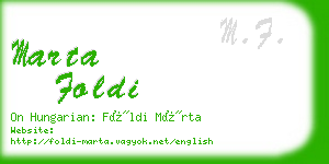 marta foldi business card